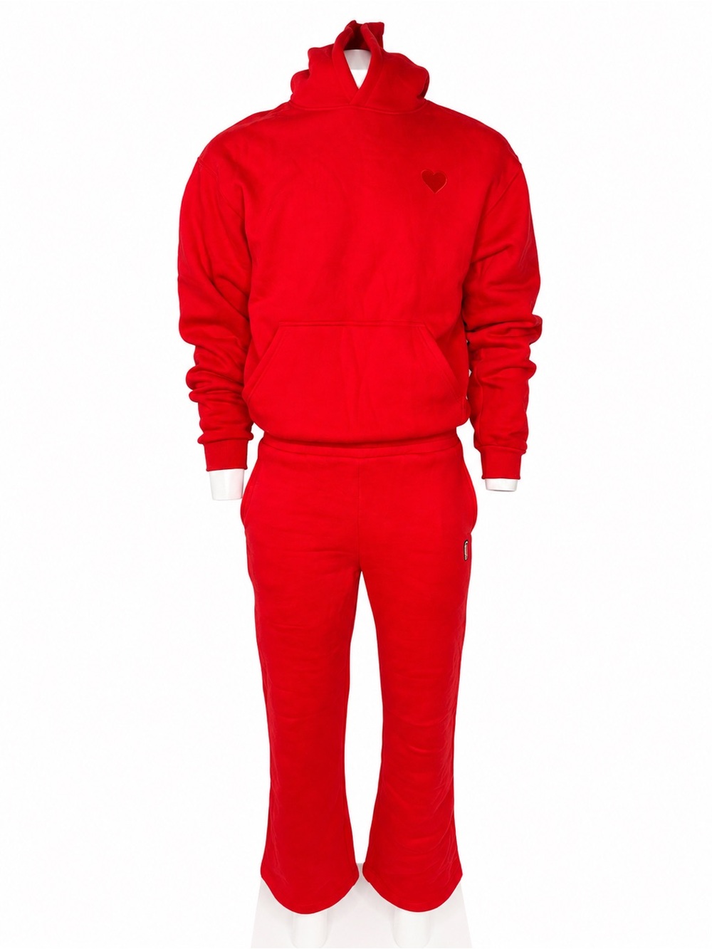 Men's Red Hooded Sweater & Jogger Pajama Set - Cozy Lounge Wear